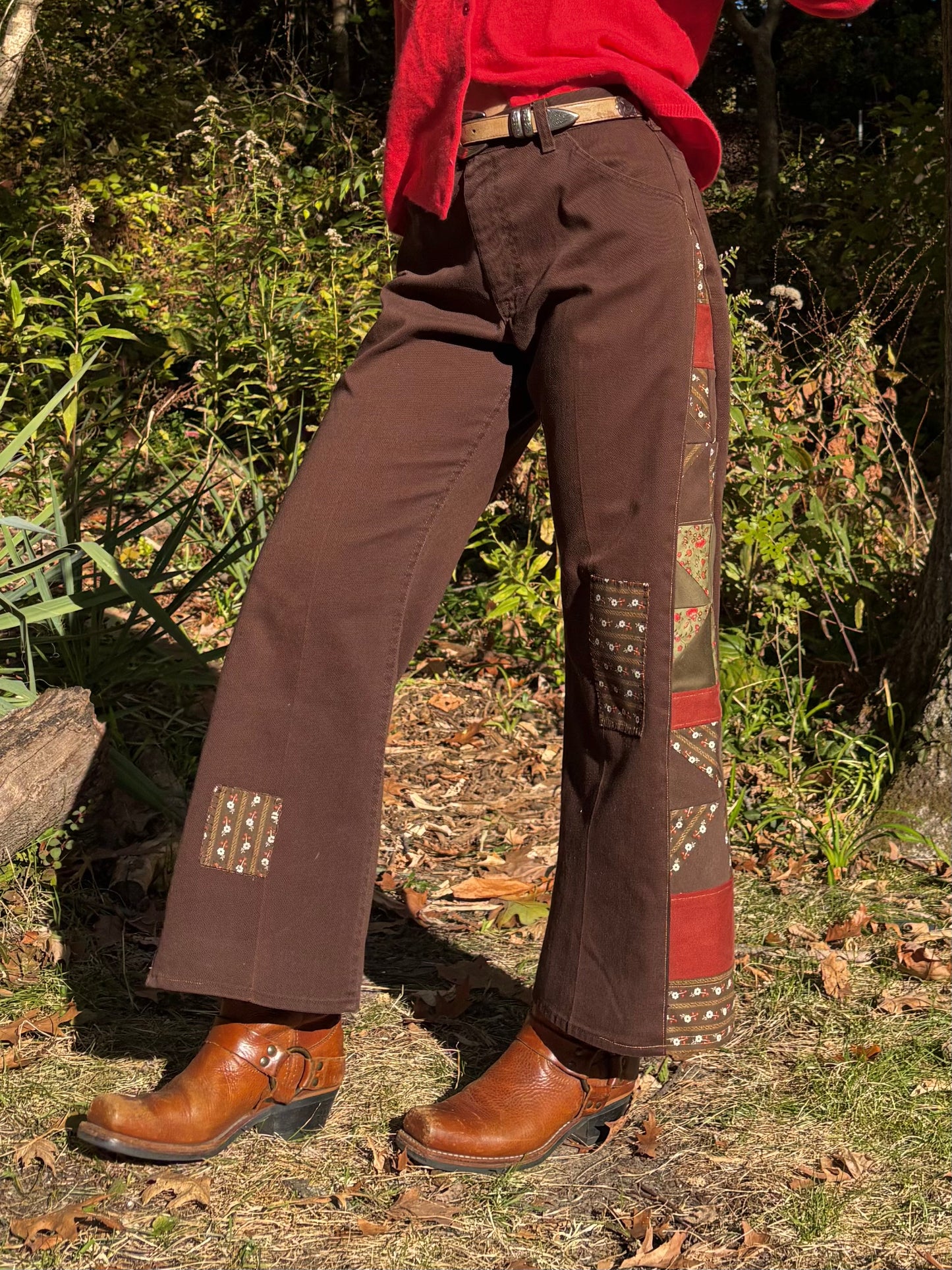 Chocolate Brown Pinwheel Lee Jeans