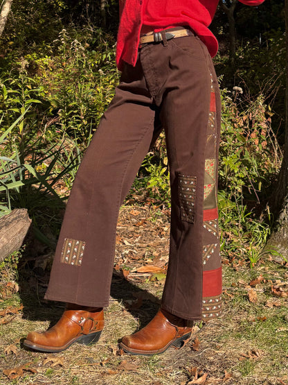 Chocolate Brown Pinwheel Lee Jeans