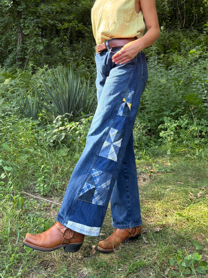 Blue Plaid Pinwheel Rustlers