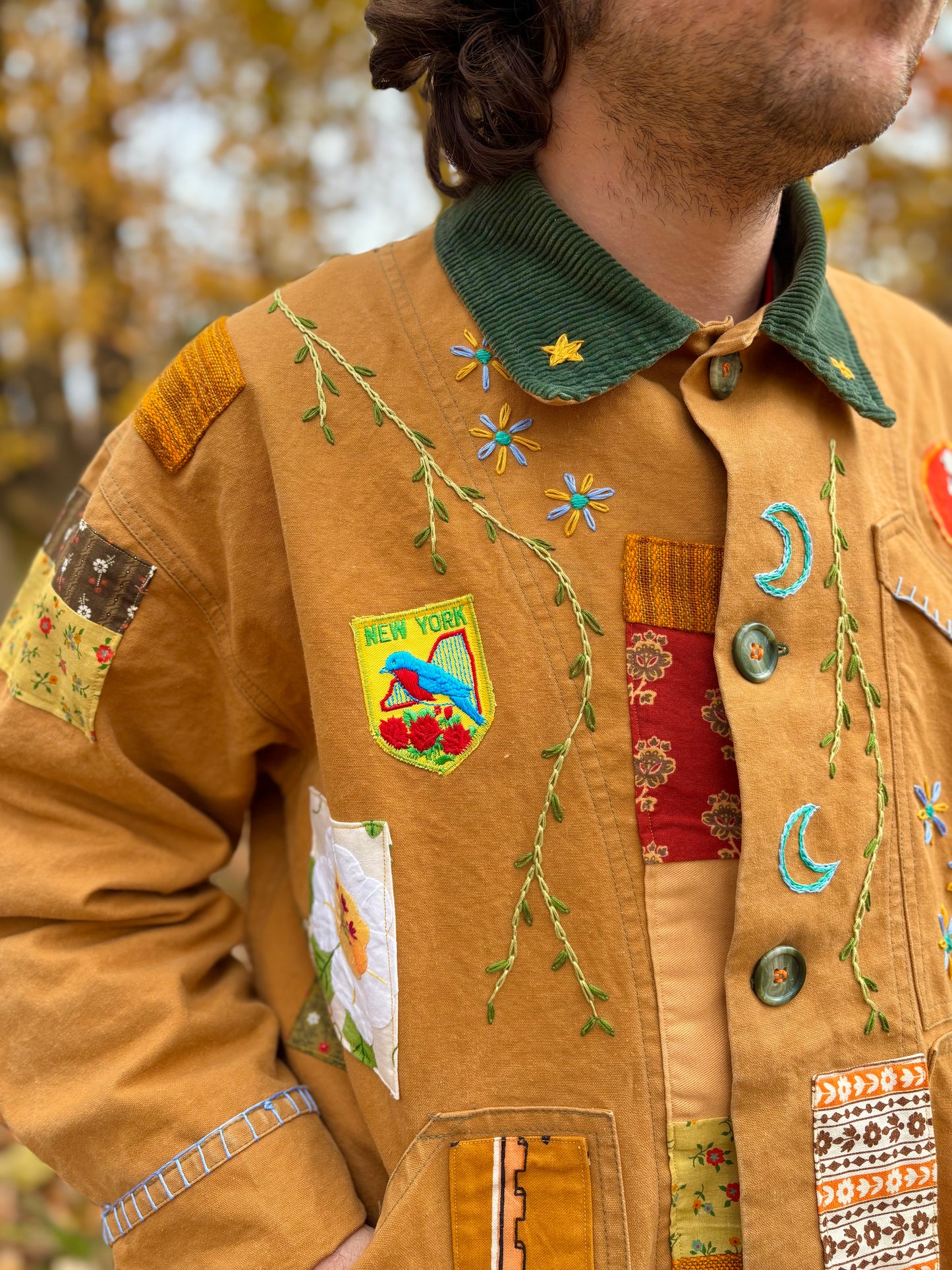 𓆟 Embroidered & Patched Canvas Barn Coat