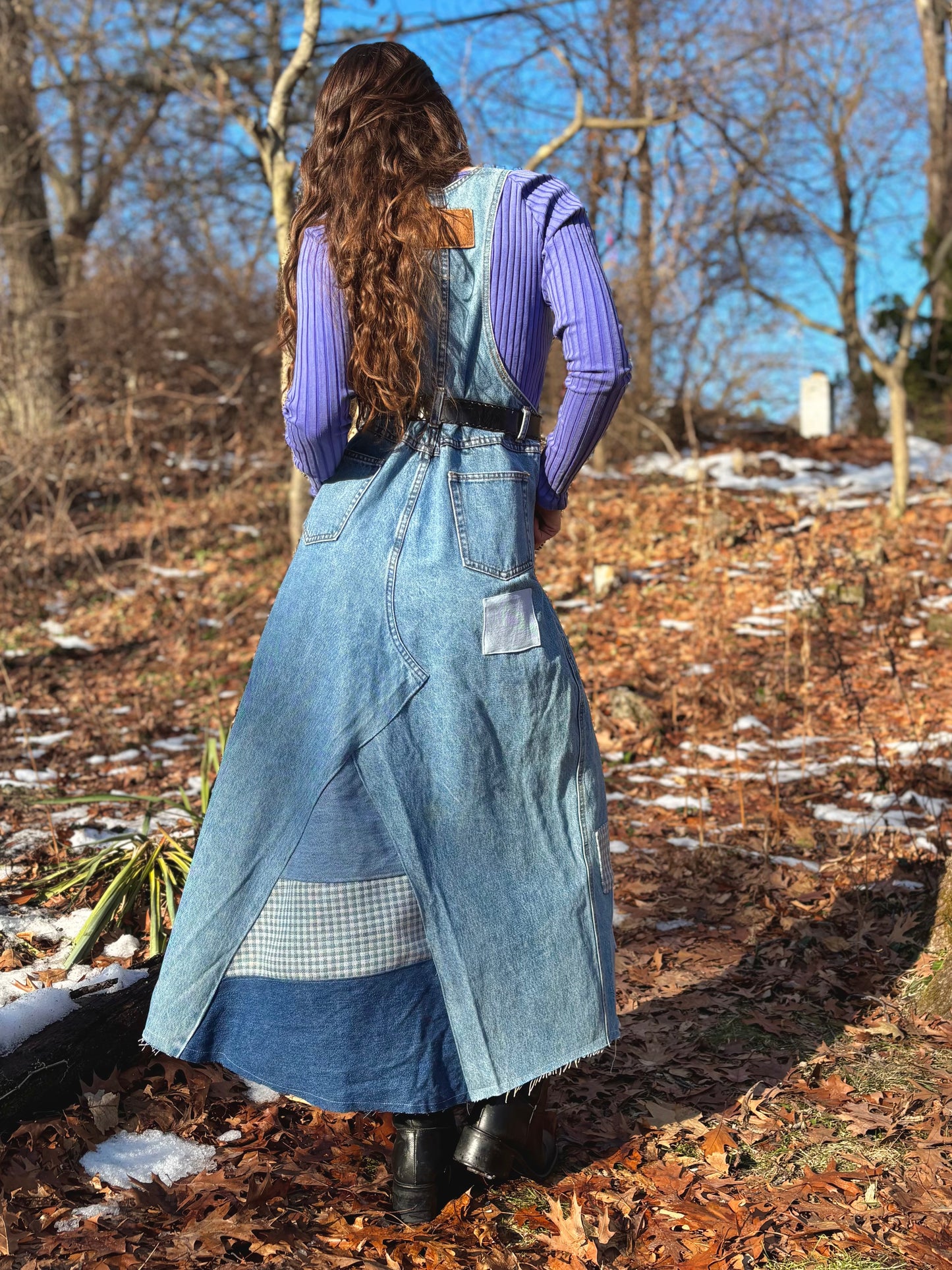 90s Blue Quilt Jumper