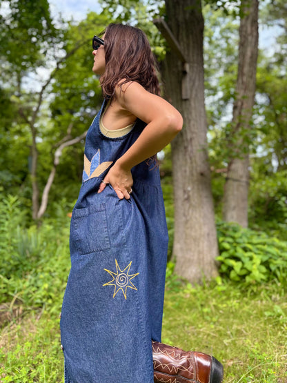 Dark Wash Embellished Denim Dress