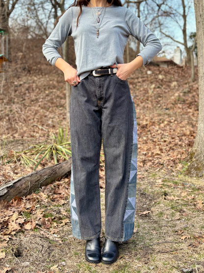 Blue Gray Pinwheel Jeans