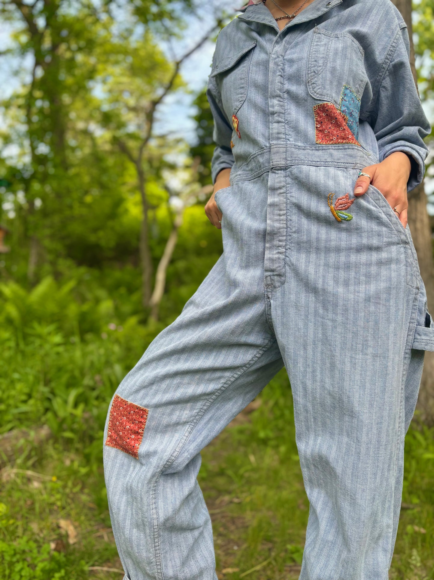 Hand Embroidered & Patched Wrangler Coveralls