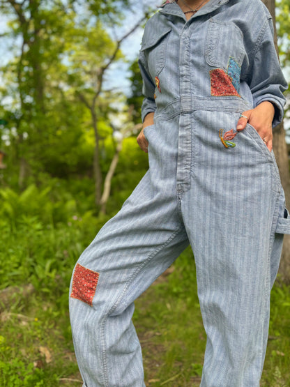 Hand Embroidered & Patched Wrangler Coveralls