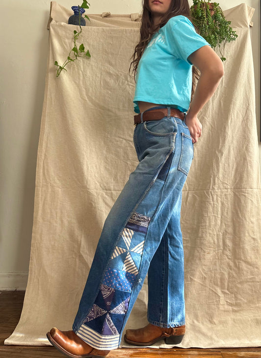 Blue Bandana Pinwheel Key Jeans