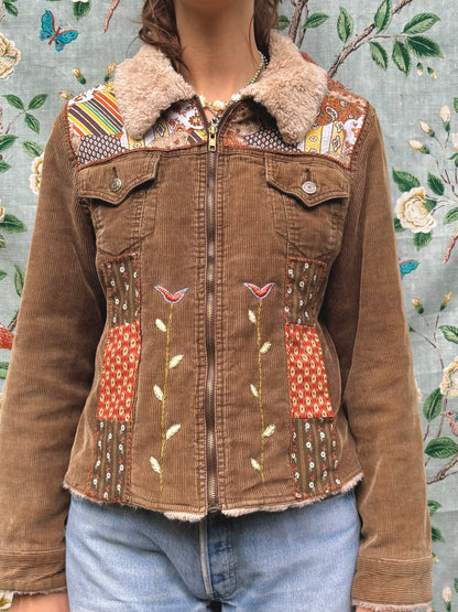 🤎 Embroidered & Patched Corduroy Jacket