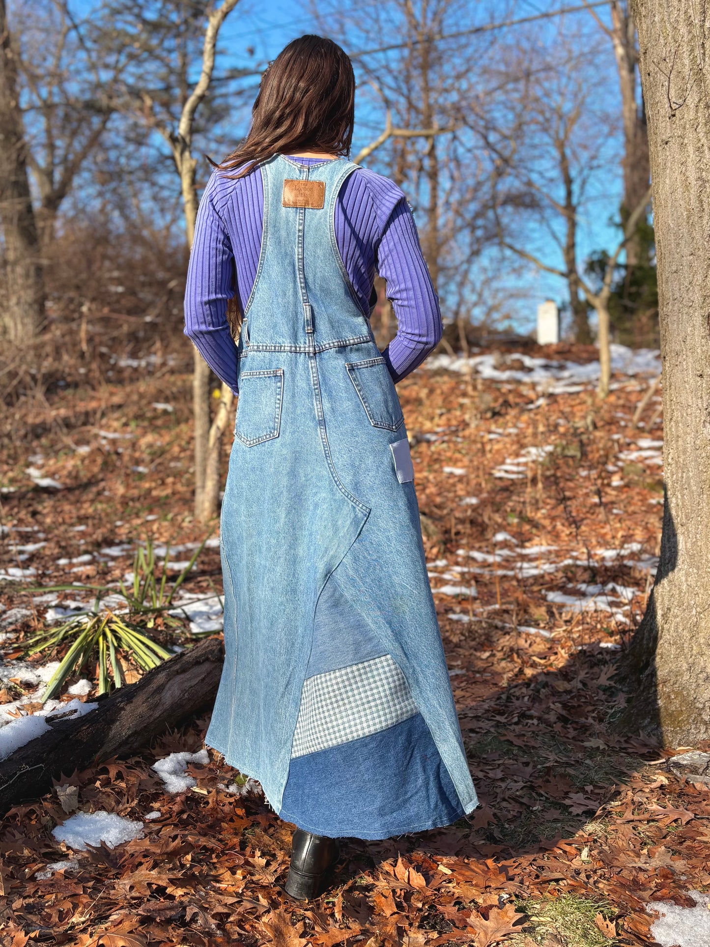 90s Blue Quilt Jumper