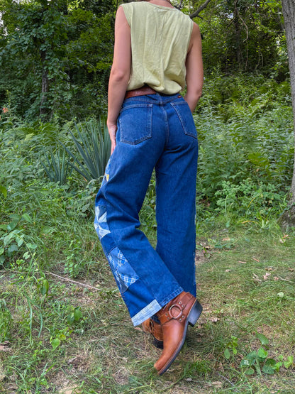 Blue Plaid Pinwheel Rustlers