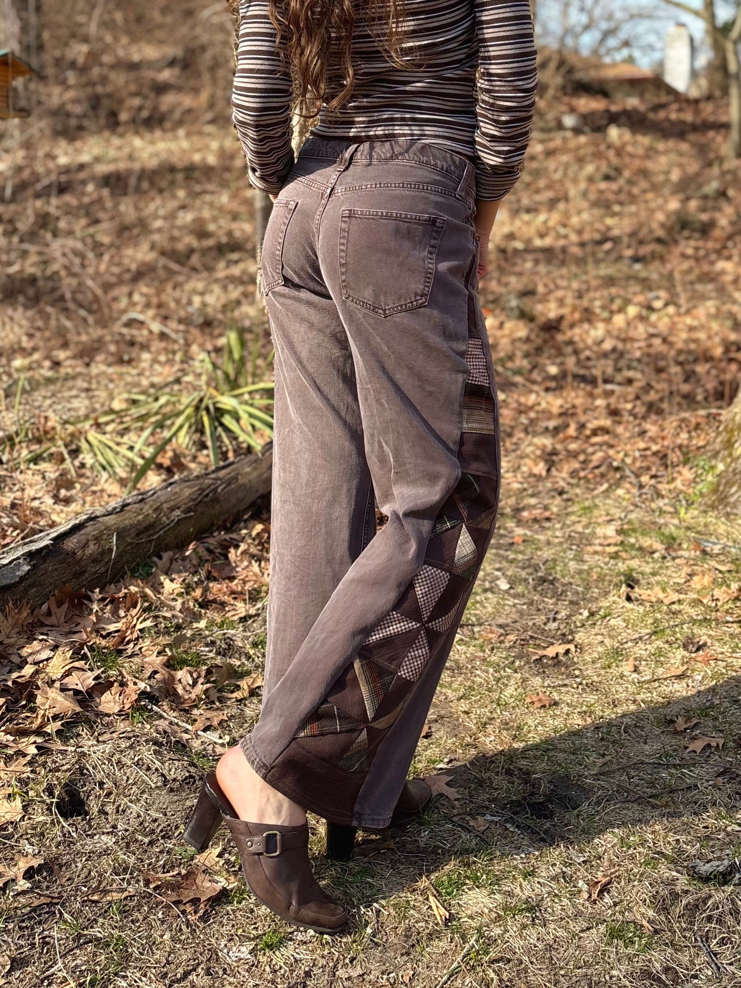 Chocolate Brown Pinwheel Jeans