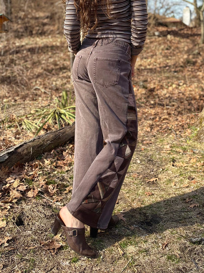 Chocolate Brown Pinwheel Jeans