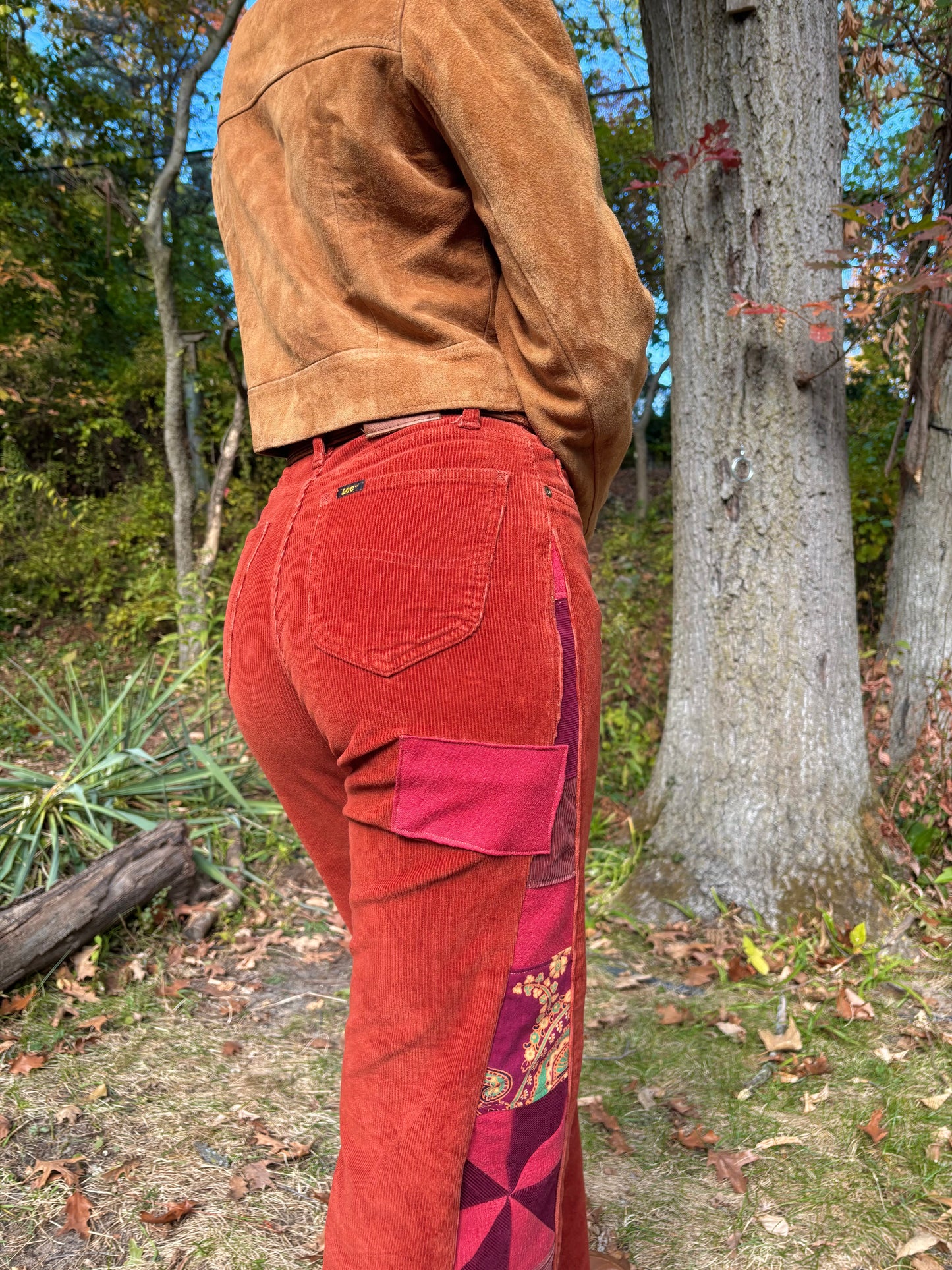 Rust Red Pinwheel Lee Corduroys