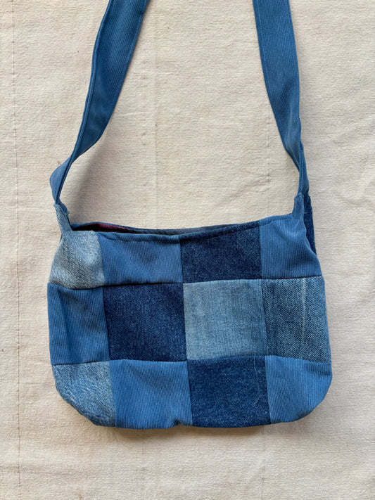 Handmade Denim Bag - Denim Checks (medium)