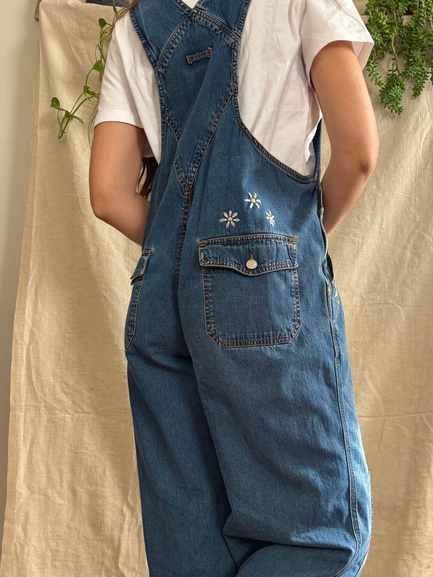 Patched & Embroidered 90s Overalls