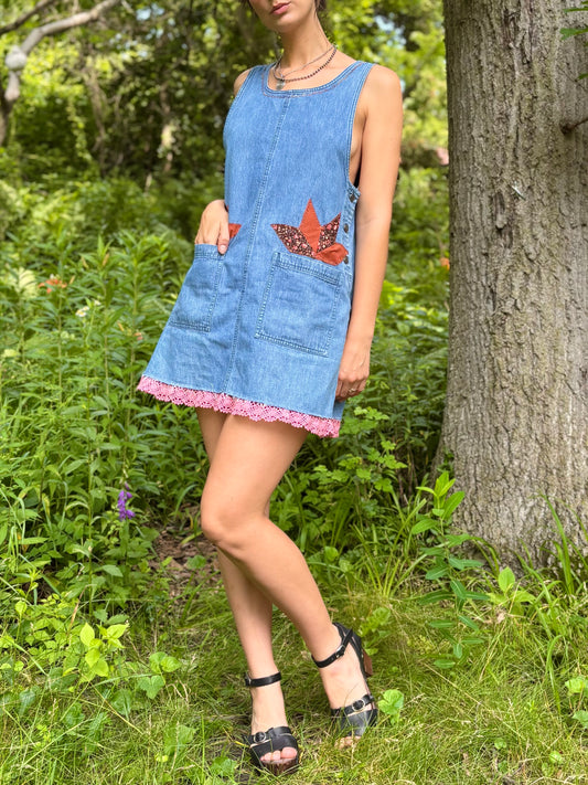 Embellished Denim Mini Dress