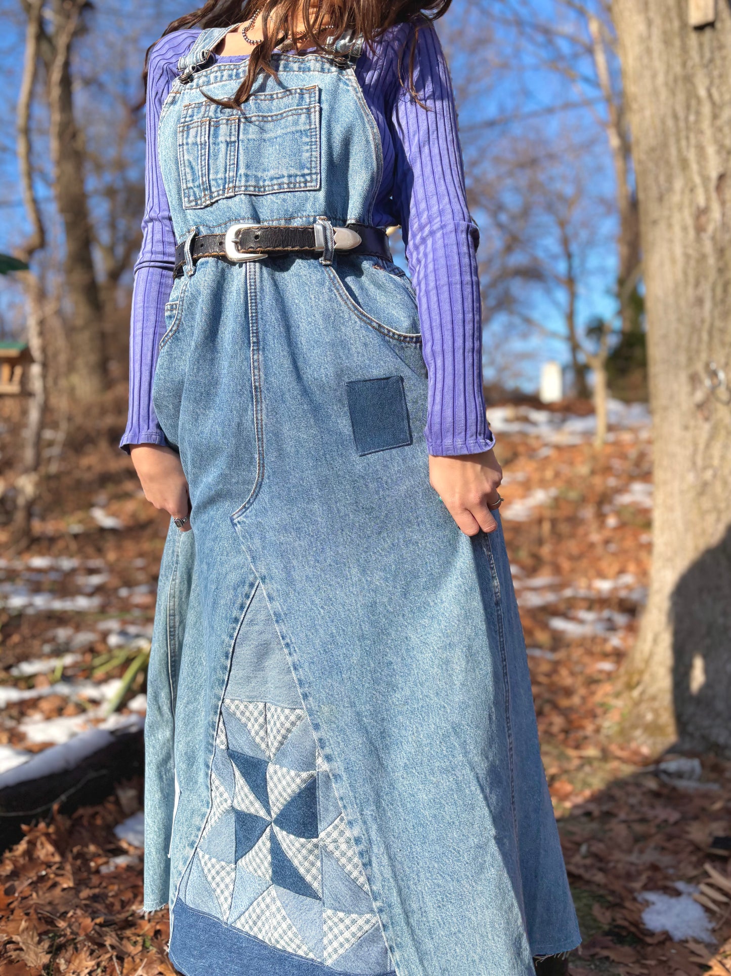 90s Blue Quilt Jumper