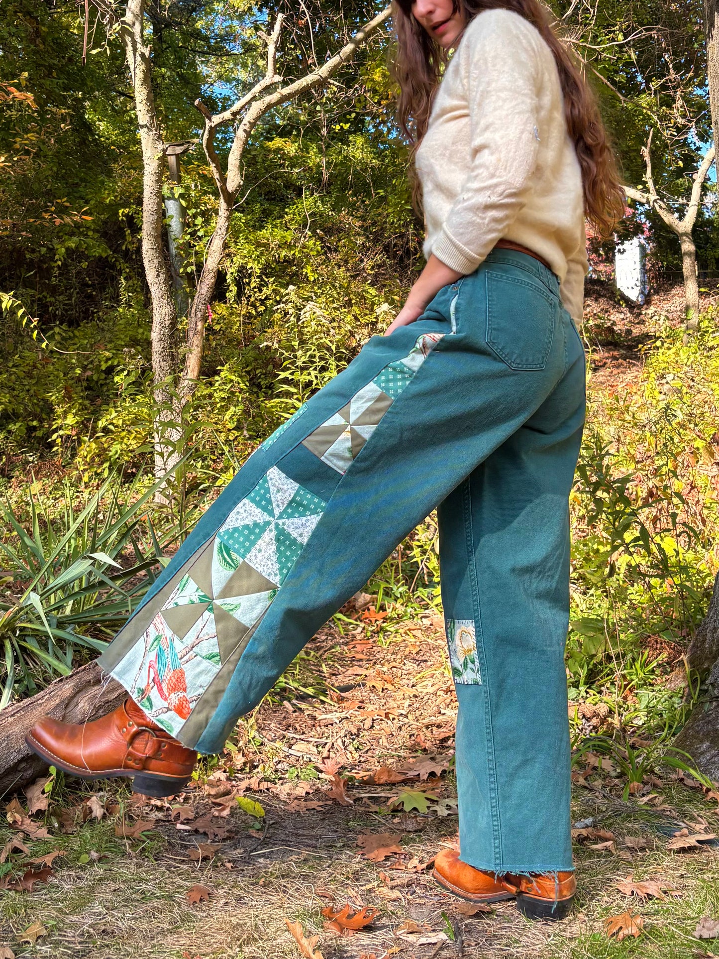 Forest Green Pinwheel Zena Jeans