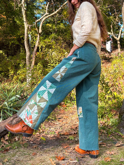 Forest Green Pinwheel Zena Jeans