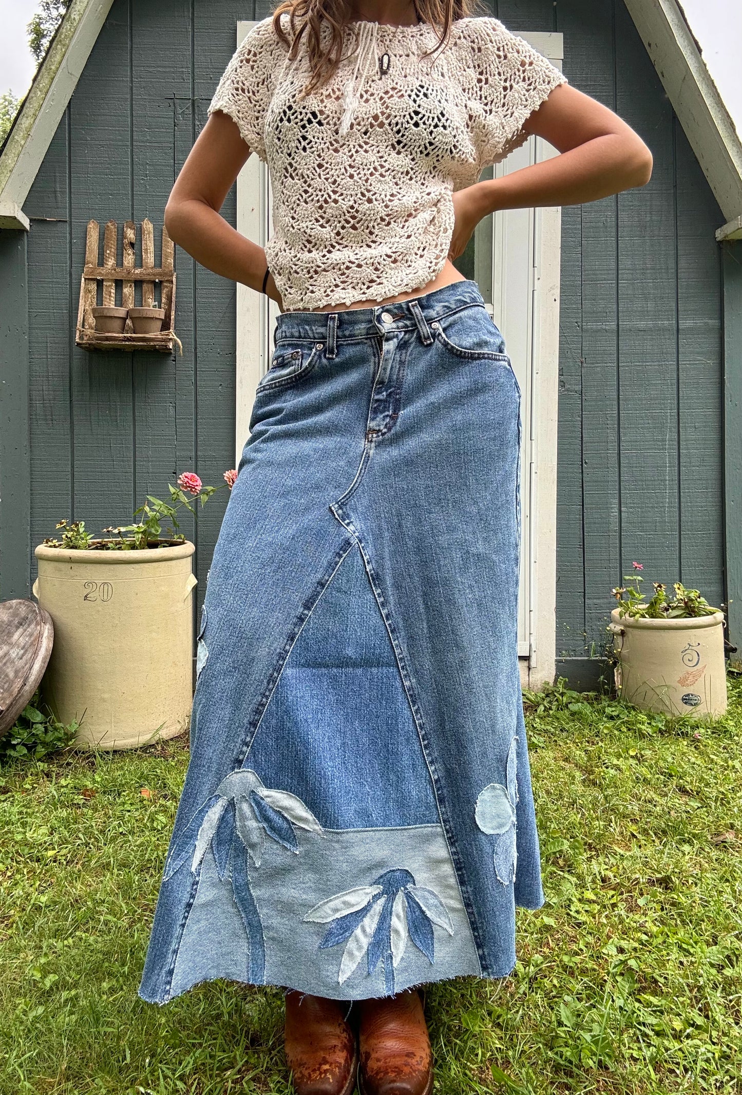 Floral Appliqué Skirt