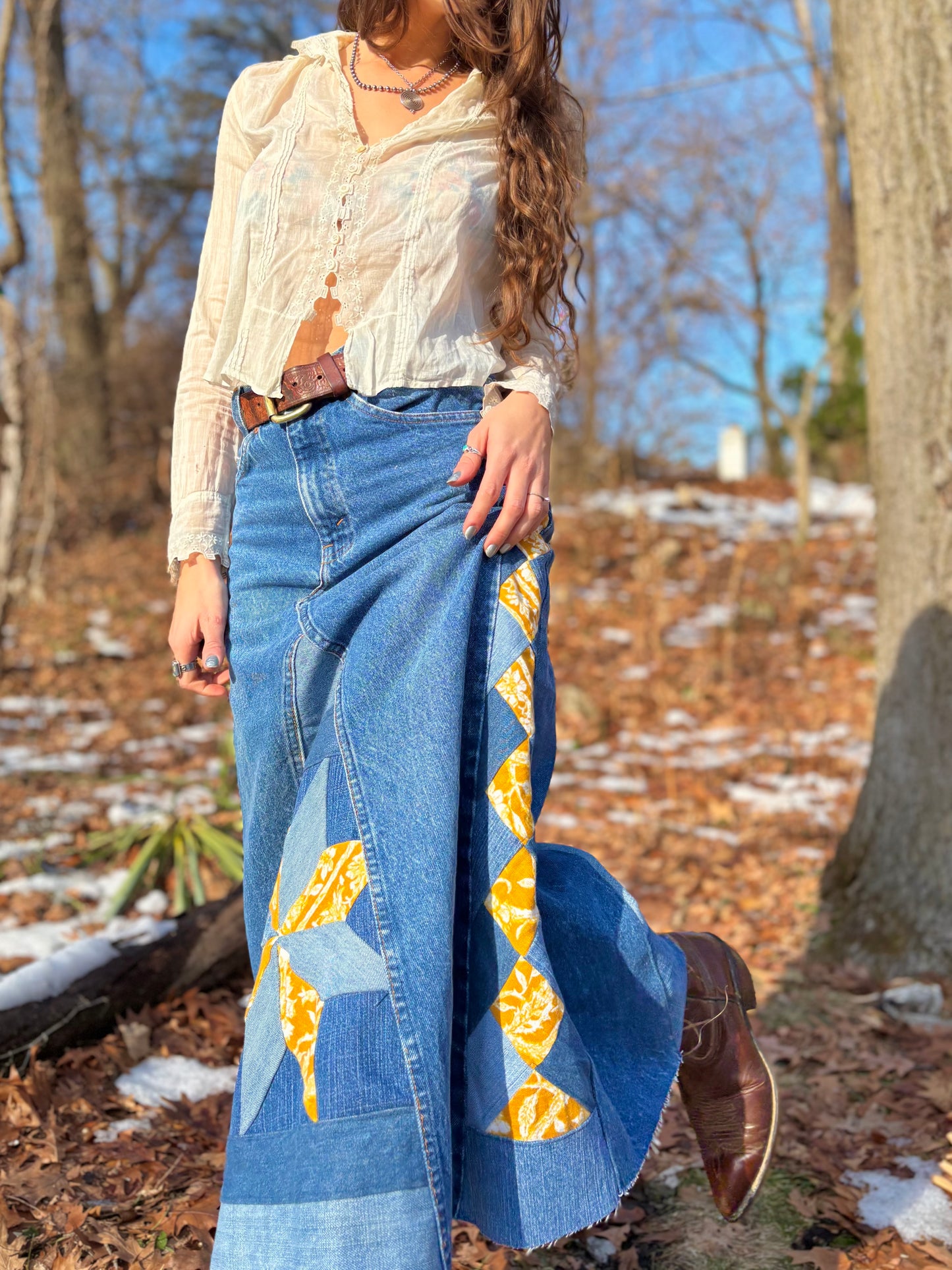 Gold Star Quilt Skirt 🌟