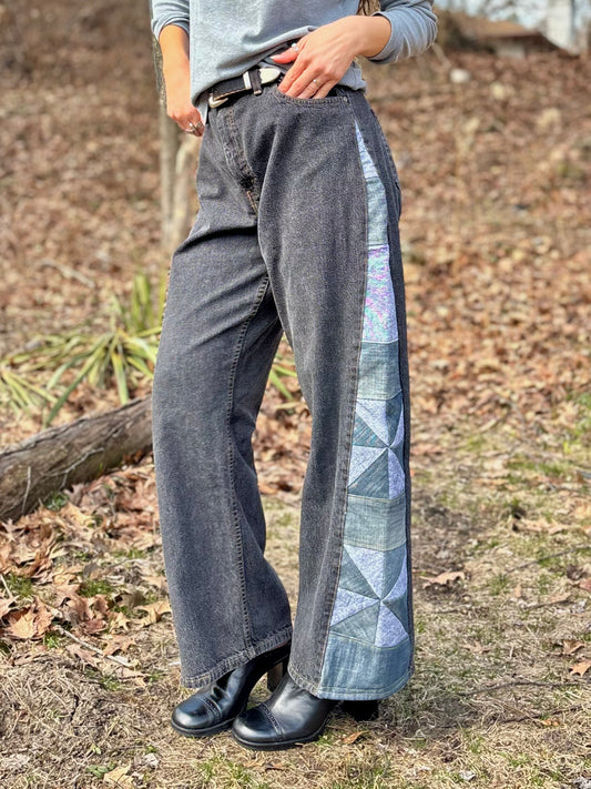 Blue Gray Pinwheel Jeans