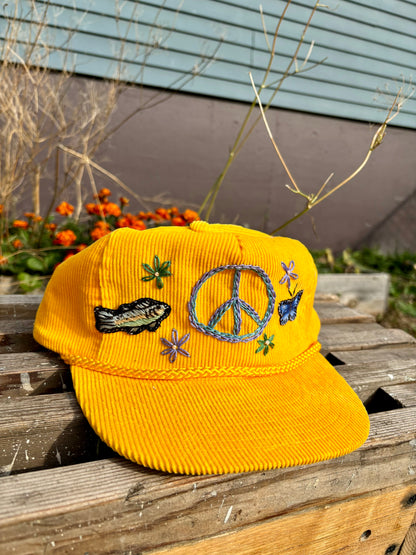 Embroidered Corduroy Trucker Hat