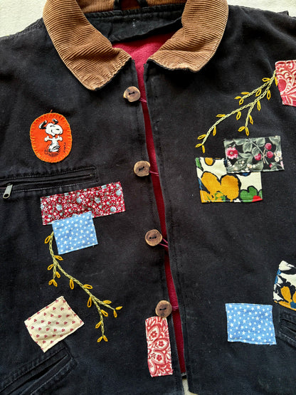 Hand Embroidered & Patched Canvas Coat