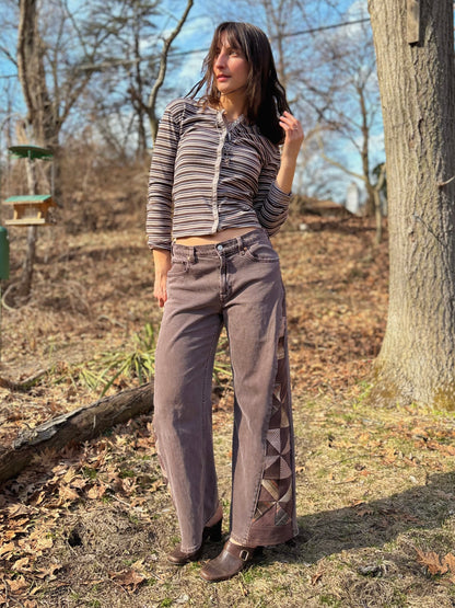 Chocolate Brown Pinwheel Jeans