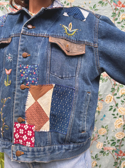 𓆸 Embroidered & Patched Denim Jacket