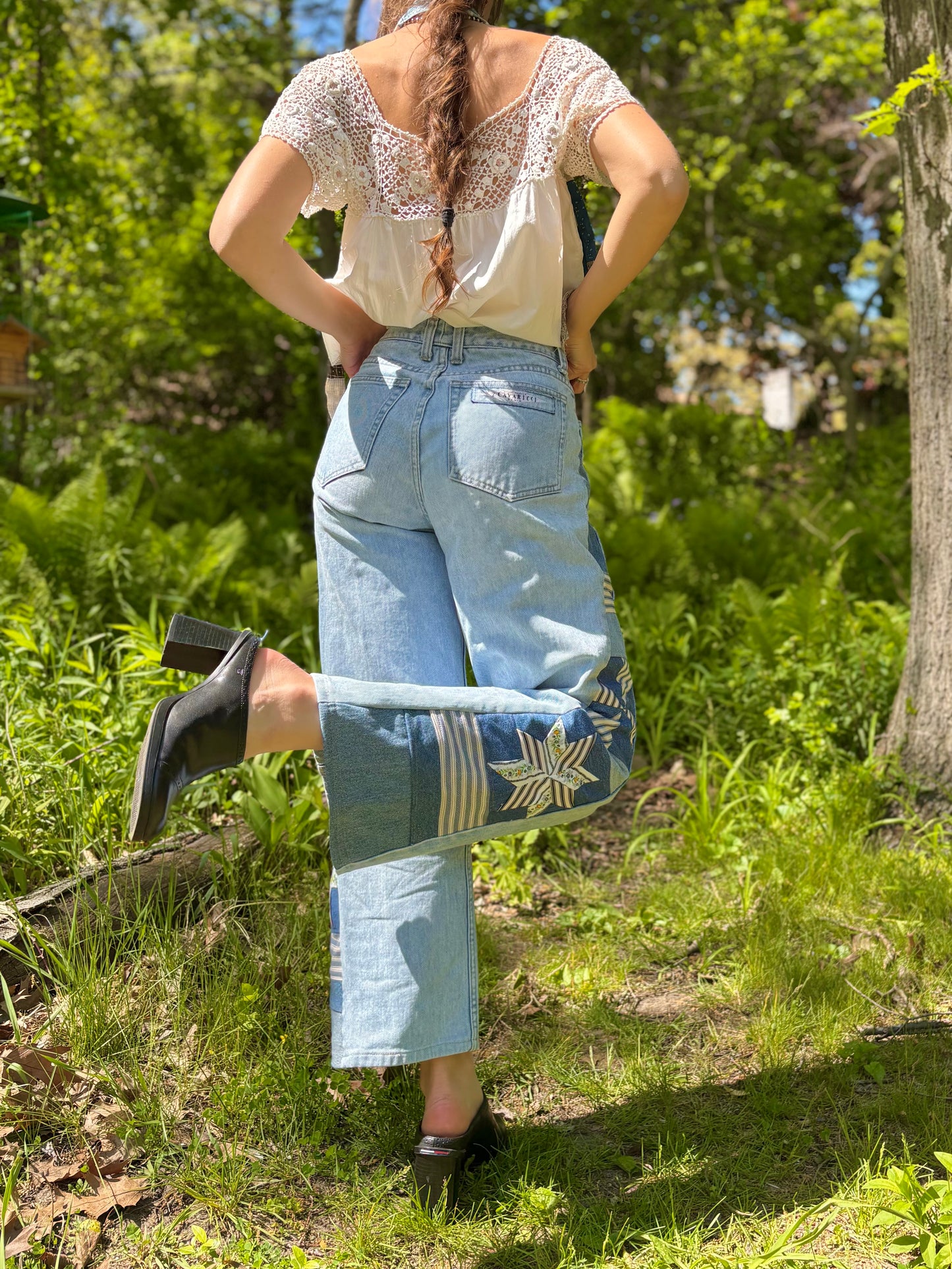 90s Cavarici Star Pinwheel Jeans
