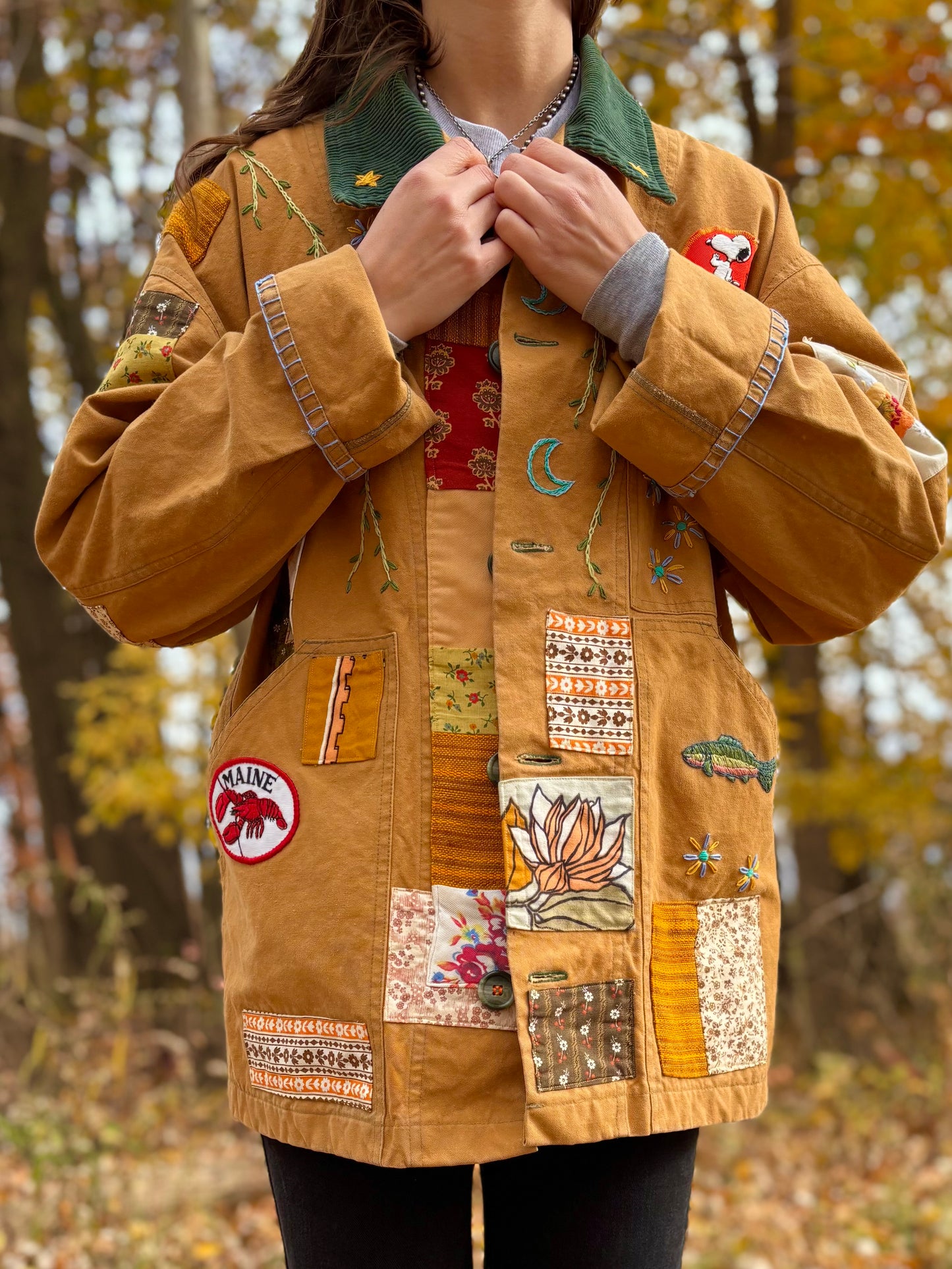 𓆟 Embroidered & Patched Canvas Barn Coat
