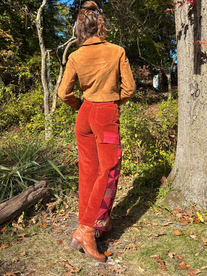 Rust Red Pinwheel Lee Corduroys