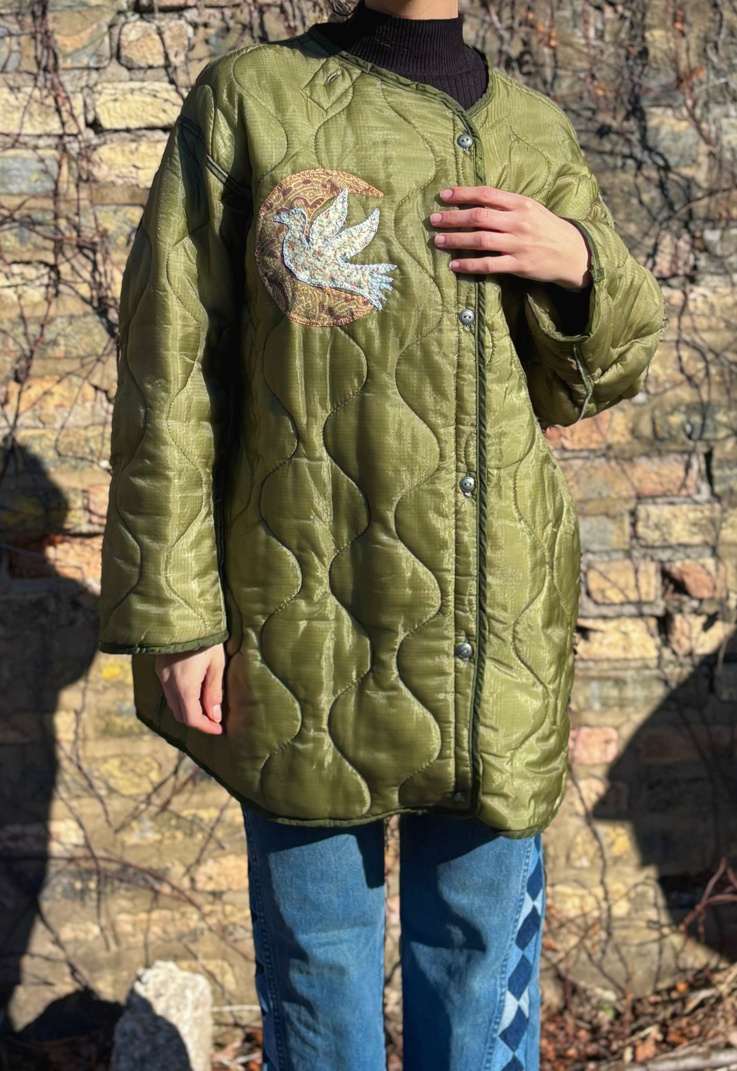 Appliqué Army Jacket Liner