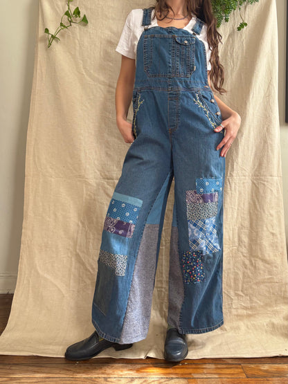 Patched & Embroidered 90s Overalls