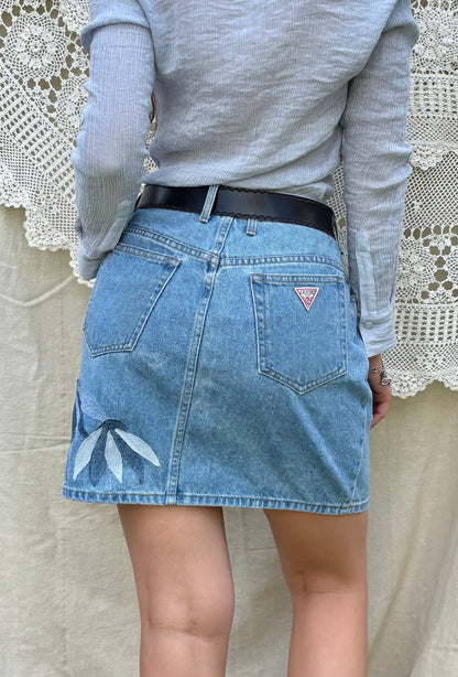 Floral Appliqué Mini Skirt