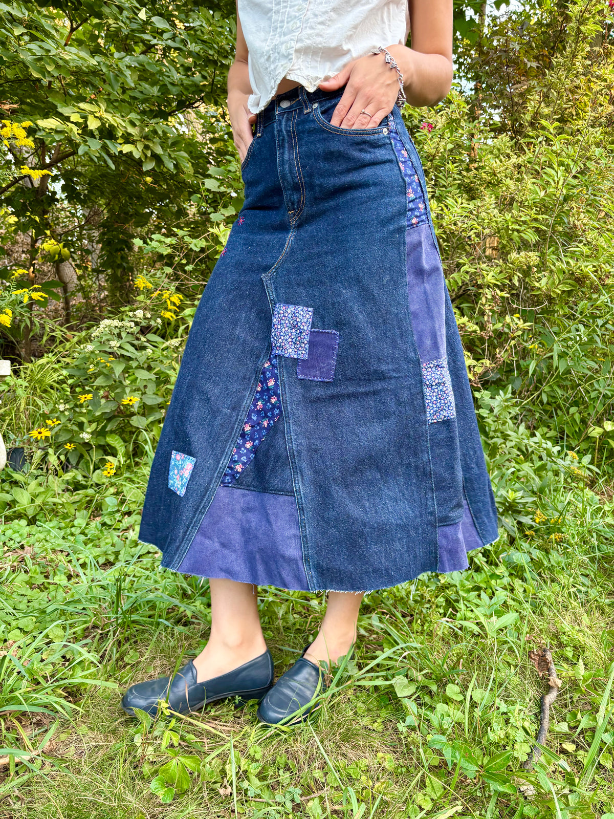 Patchwork Levi's Maxi Skirt