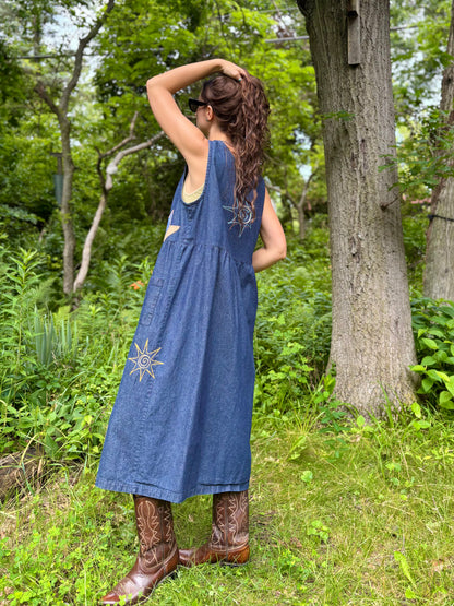 Dark Wash Embellished Denim Dress
