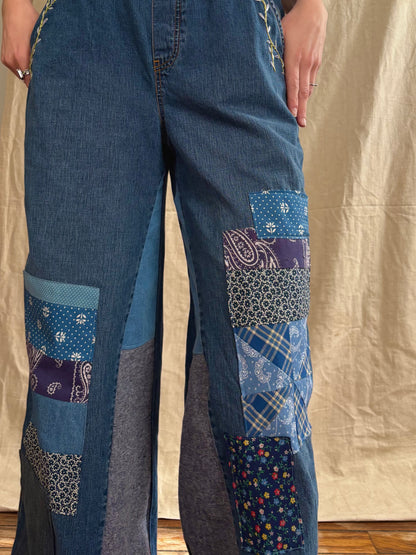 Patched & Embroidered 90s Overalls