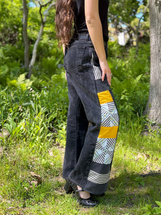 🐝  Black & Yellow Pinwheel Jeans