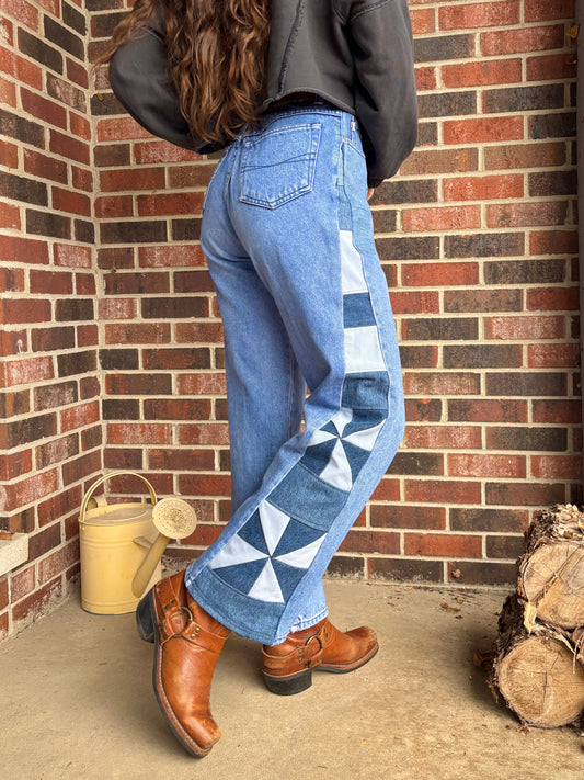 Jethro Turquoise Pinwheel Jeans