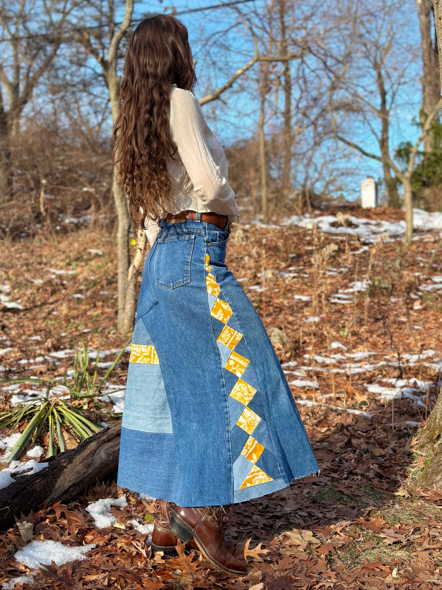 Gold Star Quilt Skirt 🌟