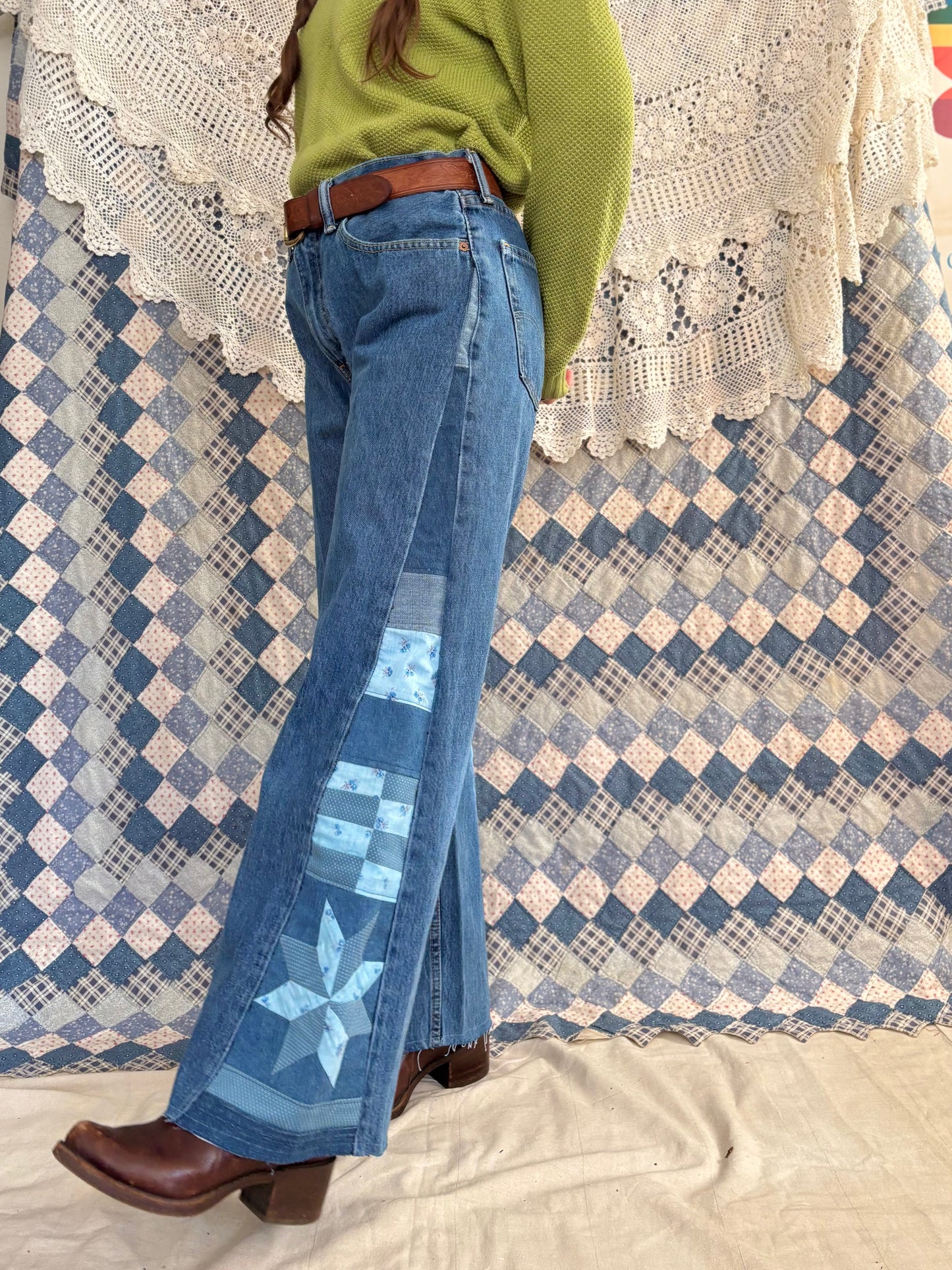 Blue Star & Checkered 505 Levi's