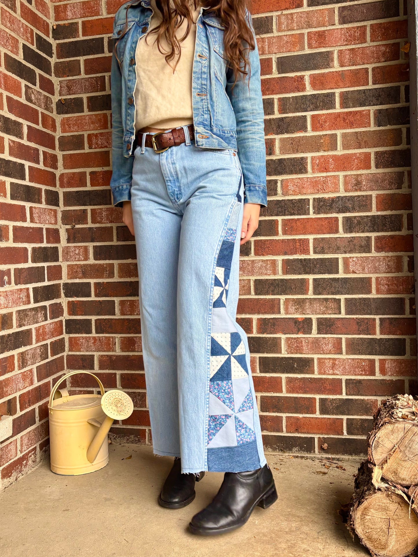 Light Wash Pinwheel Calico Wranglers