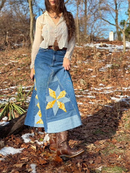 Gold Star Quilt Skirt 🌟