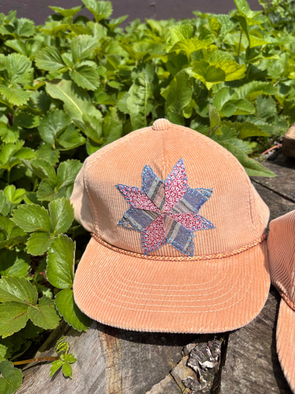 Star Quilt Corduroy Snap Back Hat