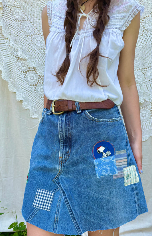 Peanuts Patched Levi's Mini Skirt