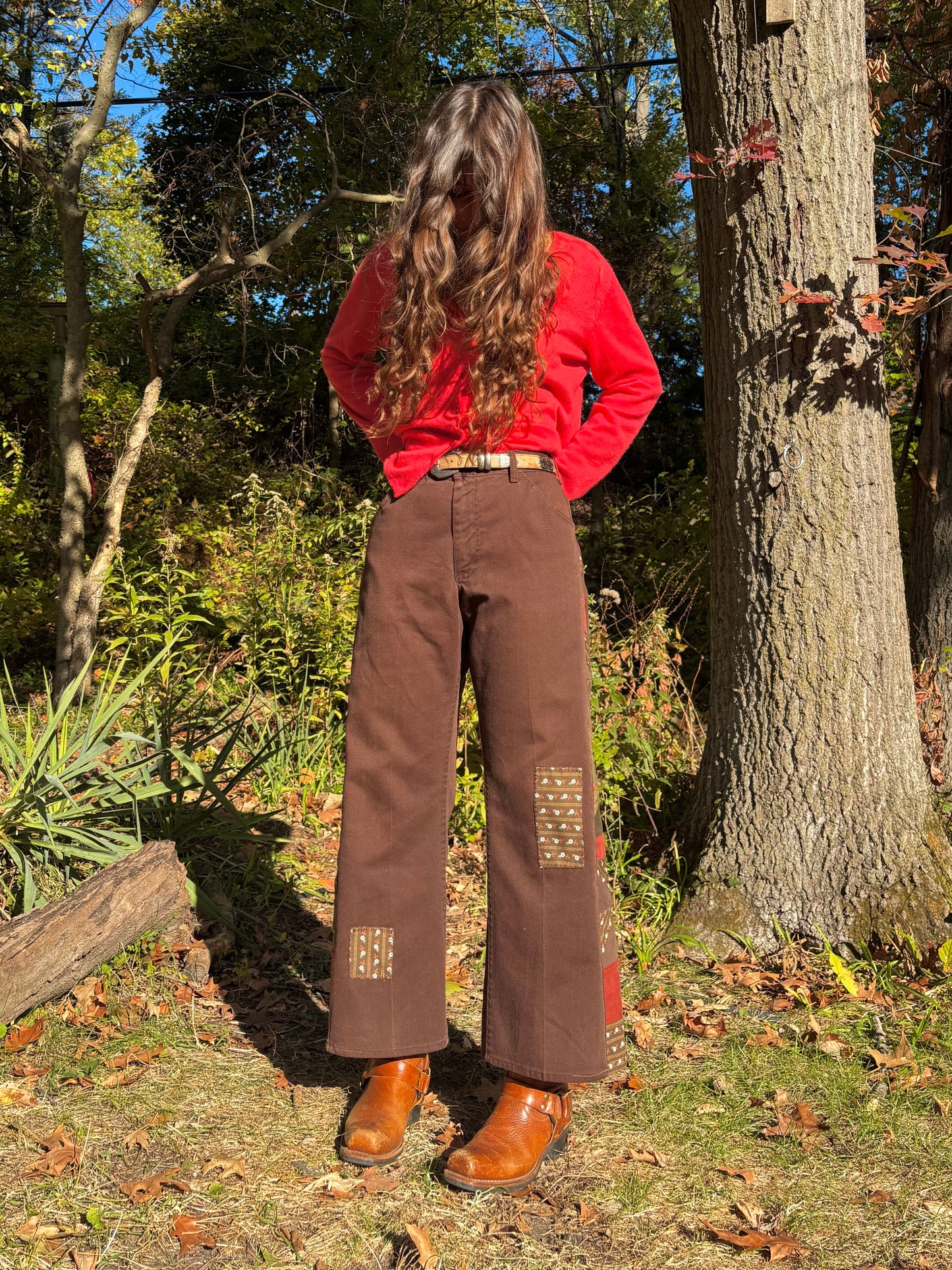 Chocolate Brown Pinwheel Lee Jeans