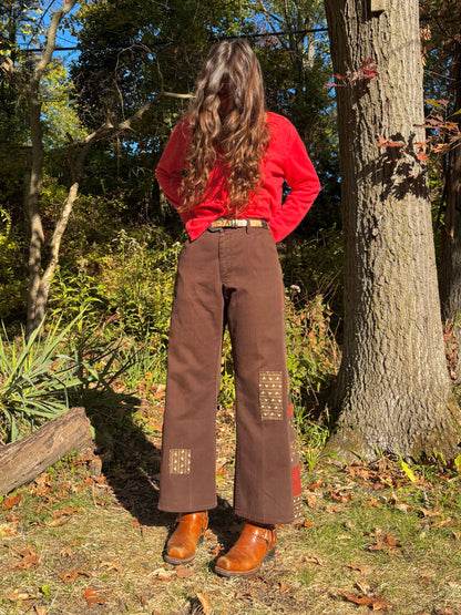 Chocolate Brown Pinwheel Lee Jeans