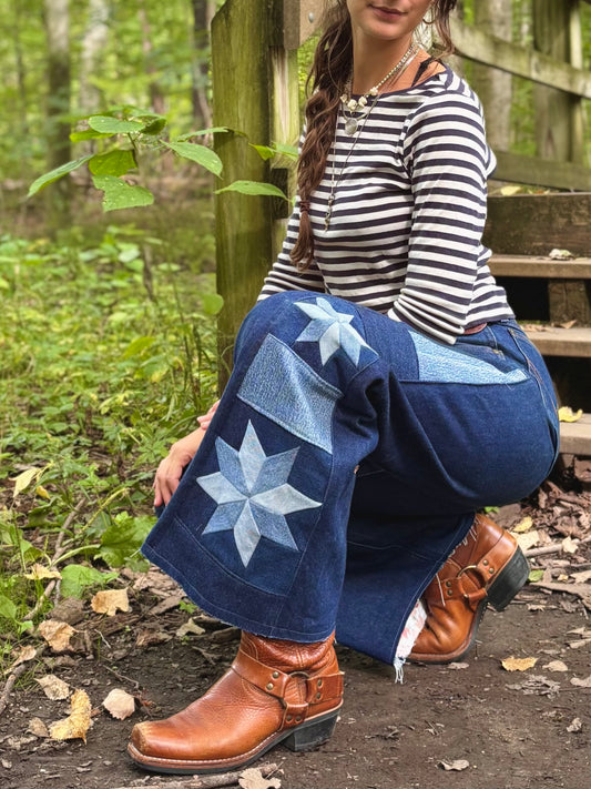 Patched Wrangler Star Jeans