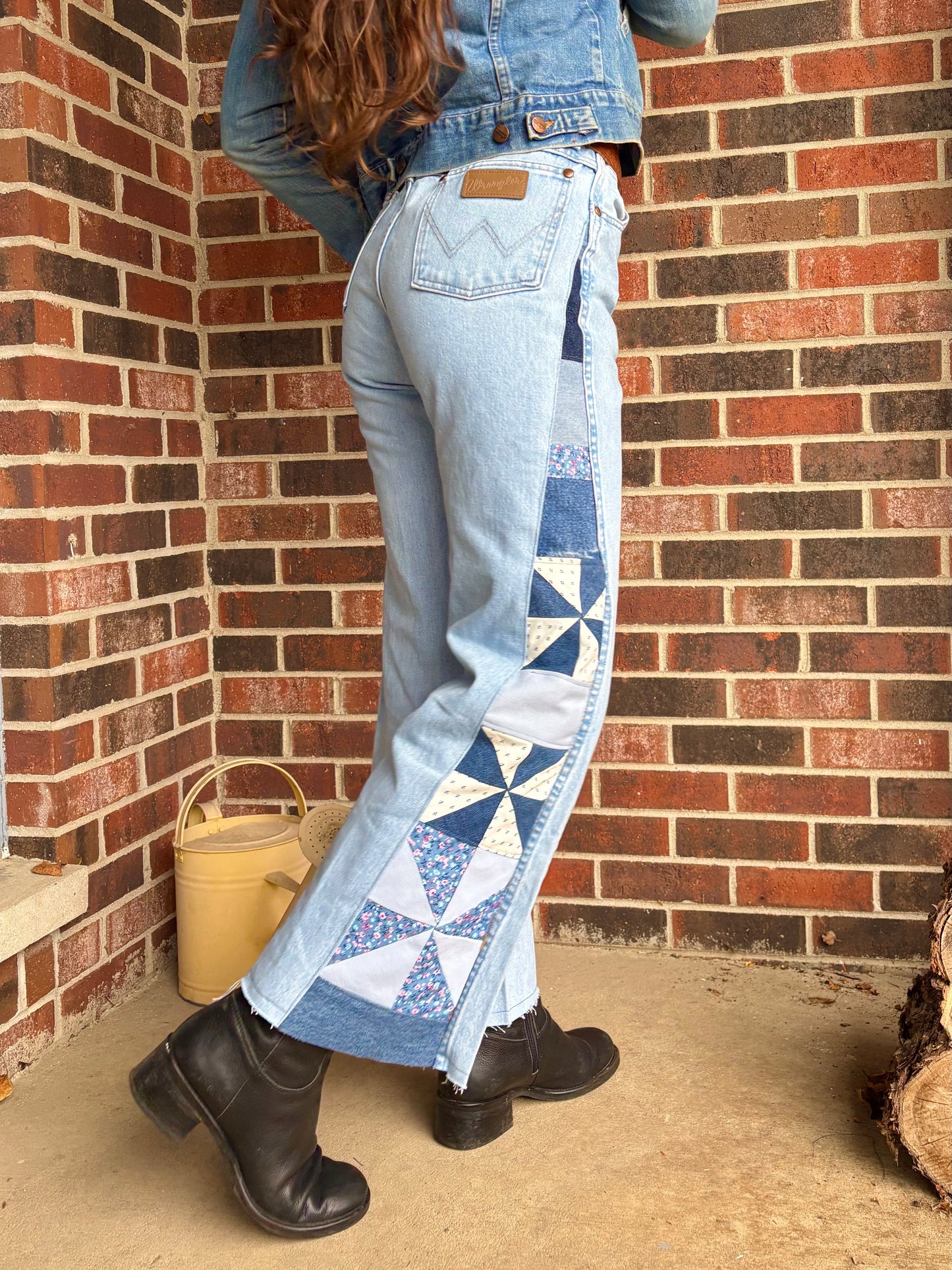 Light Wash Pinwheel Calico Wranglers